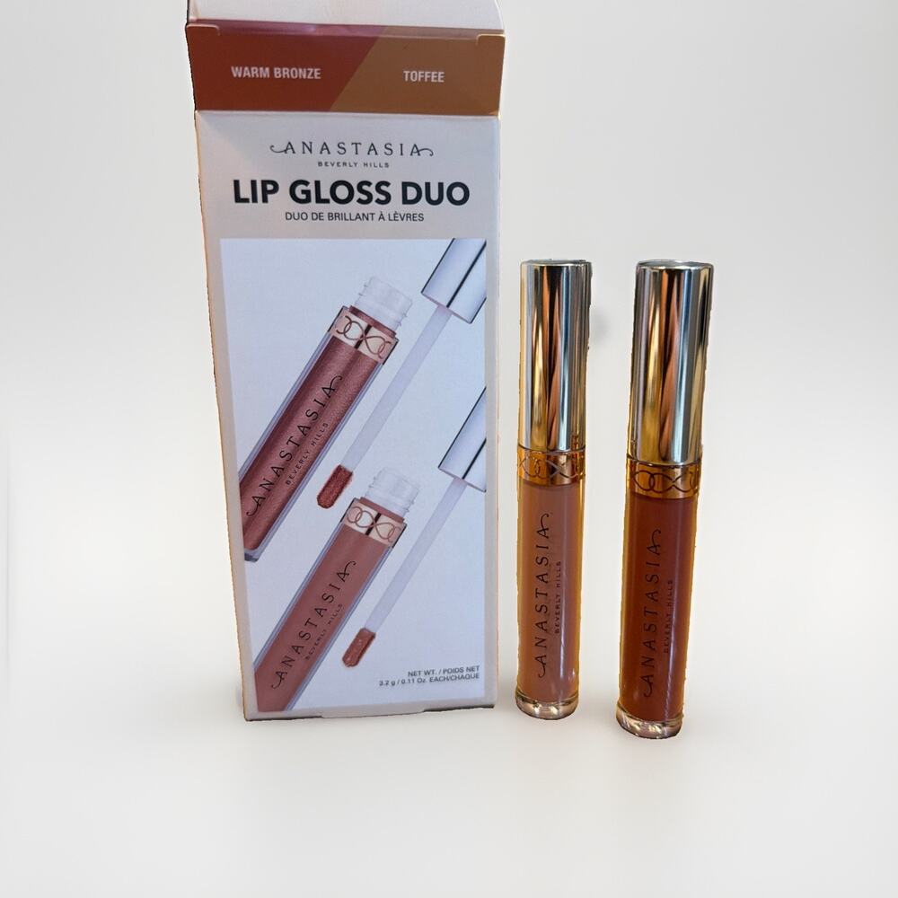 Anastasia Beverly Hills Lip Gloss Duo WARM BRONZE & TOFFEE Discontinued RARE NIB